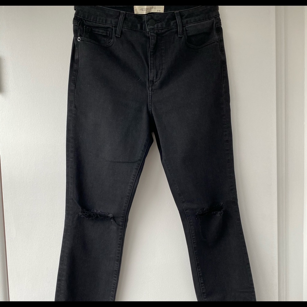Hidden black skinny soft jeans destructed size 30